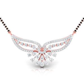 Ivana Jewels Necklaces Rose Gold / 14KT Pear & Round Diamond Fluttering Mangalsutra