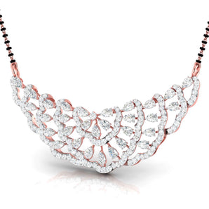 Ivana Jewels Necklaces Rose Gold / 14KT Pear & Round Diamond Tiered Mangalsutra