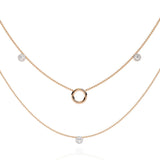 Ivana Jewels Necklaces Rose Gold / 14KT Triple Layer Chain Necklace with Circles