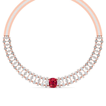 Ivana Jewels Necklaces Rose Gold / 14KT Unique Ruby and Diamond Choker