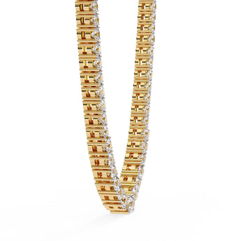 Ivana Jewels Necklaces Round and Square Empty Setting Tennis Necklace