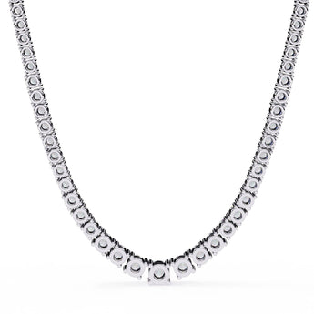 Ivana Jewels Necklaces Round and Square Empty Setting Tennis Necklace