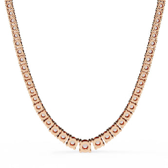Ivana Jewels Necklaces Round and Square Empty Setting Tennis Necklace