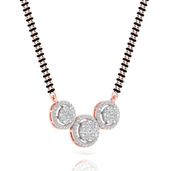 Ivana Jewels Necklaces Three Circle Of Round Diamond Mangal sutra Pendant