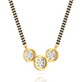 Ivana Jewels Necklaces Three Circle Of Round Diamond Mangal sutra Pendant