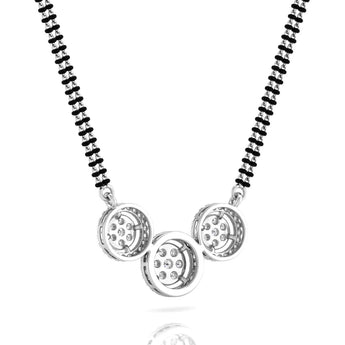 Ivana Jewels Necklaces Three Circle Of Round Diamond Mangal sutra Pendant