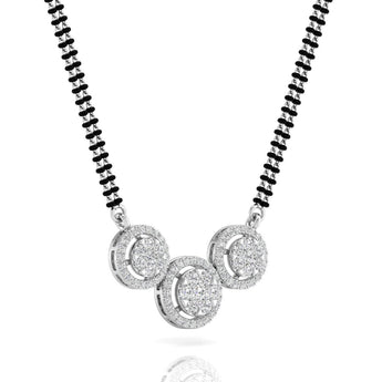 Ivana Jewels Necklaces Three Circle Of Round Diamond Mangal sutra Pendant