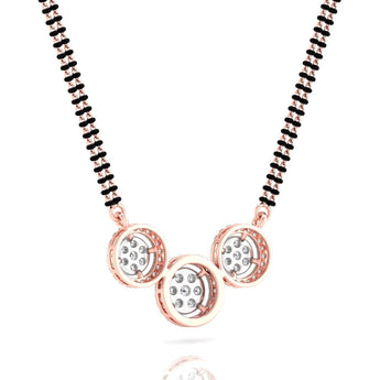 Ivana Jewels Necklaces Three Circle Of Round Diamond Mangal sutra Pendant