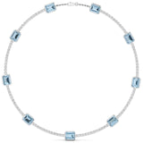 Ivana Jewels Necklaces White Gold / 14KT Aquablue Gem Stones & Diamond Tennis Necklace