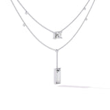Ivana Jewels Necklaces White Gold / 14KT Baguette and Square Diamond Necklace
