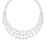Ivana Jewels Necklaces White Gold / 14KT Baguette & Round Diamond Necklace