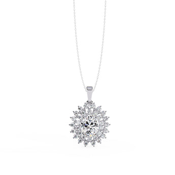 Ivana Jewels Necklaces White Gold / 14KT Celestial Sun Medallion Necklace