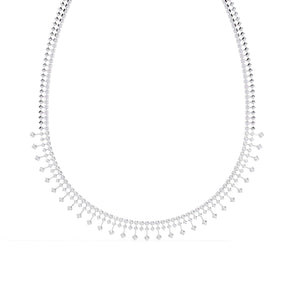 Ivana Jewels Necklaces White Gold / 14KT Classic Diamond Tennis Necklace with Dangling Stones