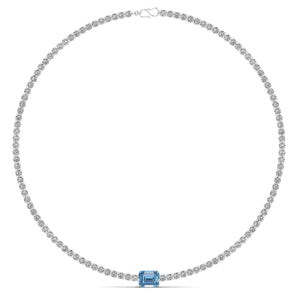 Ivana Jewels Necklaces White Gold / 14KT Colored Gem Stones & Diamond Tennis Necklace