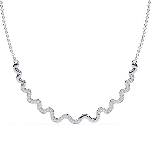 Ivana Jewels Necklaces White Gold / 14KT Delicate Diamond Curve Necklace