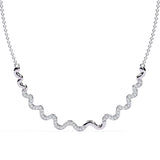 Ivana Jewels Necklaces White Gold / 14KT Delicate Diamond Curve Necklace