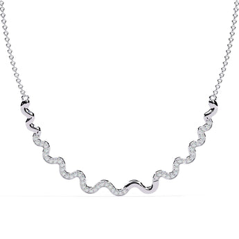 Ivana Jewels Necklaces White Gold / 14KT Delicate Diamond Curve Necklace