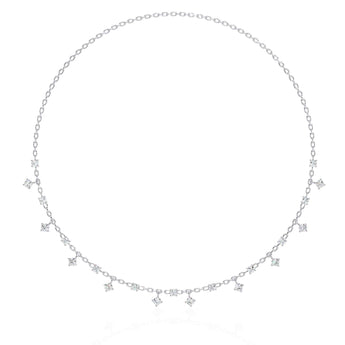 Ivana Jewels Necklaces White Gold / 14KT Delicate Stone Drop Choker