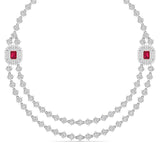 Ivana Jewels Necklaces White Gold / 14KT Double Chain Diamond Necklace
