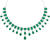 Ivana Jewels Necklaces White Gold / 14KT Elegant Emerald and Diamond Necklace