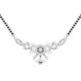 Ivana Jewels Necklaces White Gold / 14KT Fancy & Round Diamond Floral Mangalsutra with Central Diamond