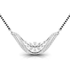 Ivana Jewels Necklaces White Gold / 14KT Fancy & Round Diamonds Wave Pendant