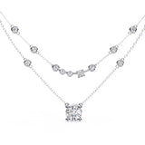 Ivana Jewels Necklaces White Gold / 14KT Layered Diamond Solitaire Necklace