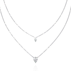 Ivana Jewels Necklaces White Gold / 14KT Layered Teardrop Necklace