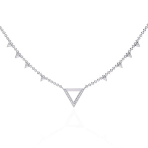 Ivana Jewels Necklaces White Gold / 14KT Modern Triangle Diamond Necklace