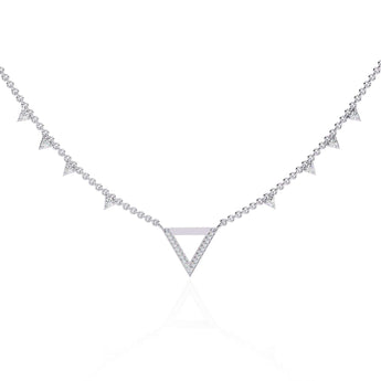 Ivana Jewels Necklaces White Gold / 14KT Modern Triangle Diamond Necklace