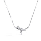 Ivana Jewels Necklaces White Gold / 14KT Pave Diamond Bow Knot Pendant Necklace