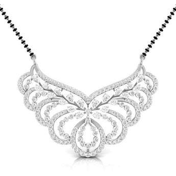 Ivana Jewels Necklaces White Gold / 14KT Pear & Round Cut Diamond Encrusted Floral Pendant