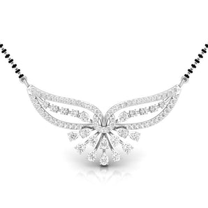 Ivana Jewels Necklaces White Gold / 14KT Pear & Round Diamond Fluttering Mangalsutra