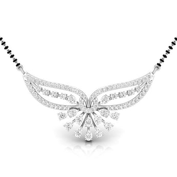 Ivana Jewels Necklaces White Gold / 14KT Pear & Round Diamond Fluttering Mangalsutra