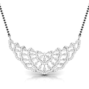 Ivana Jewels Necklaces White Gold / 14KT Pear & Round Diamond Tiered Mangalsutra