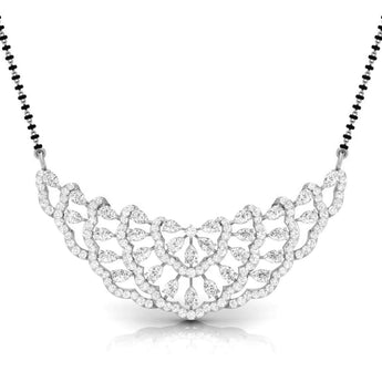 Ivana Jewels Necklaces White Gold / 14KT Pear & Round Diamond Tiered Mangalsutra