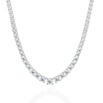 Ivana Jewels Necklaces White Gold / 14KT Round and Square Empty Setting Tennis Necklace