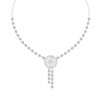 Ivana Jewels Necklaces White Gold / 14KT Round Diamond Pendant Y-Necklace
