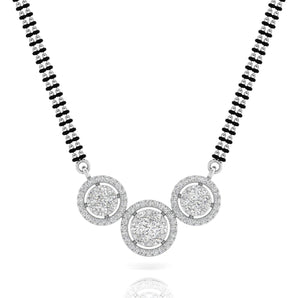 Ivana Jewels Necklaces White Gold / 14KT Three Circle Of Round Diamond Mangal sutra Pendant