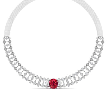Ivana Jewels Necklaces White Gold / 14KT Unique Ruby and Diamond Choker