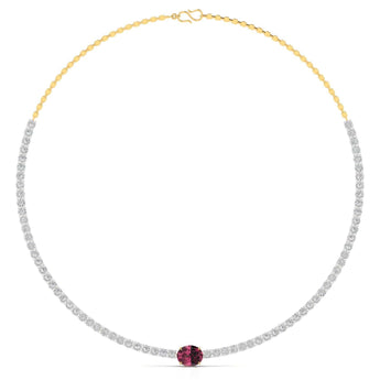 Ivana Jewels Necklaces Yellow Gold / 14KT 3.30 Carat Emerald Center Solitaire Diamond Necklace