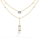 Ivana Jewels Necklaces Yellow Gold / 14KT Baguette and Square Diamond Necklace