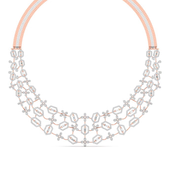 Ivana Jewels Necklaces Yellow Gold / 14KT Baguette & Round Diamond Necklace