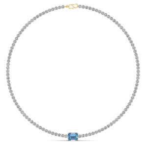 Ivana Jewels Necklaces Yellow Gold / 14KT Colored Gem Stones & Diamond Tennis Necklace