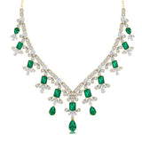 Ivana Jewels Necklaces Yellow Gold / 14KT Diamond and Emerald Accent Necklace