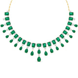 Ivana Jewels Necklaces Yellow Gold / 14KT Elegant Emerald and Diamond Necklace