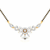 Ivana Jewels Necklaces Yellow Gold / 14KT Fancy & Round Diamond Floral Mangalsutra with Central Diamond
