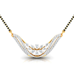 Ivana Jewels Necklaces Yellow Gold / 14KT Fancy & Round Diamonds Wave Pendant