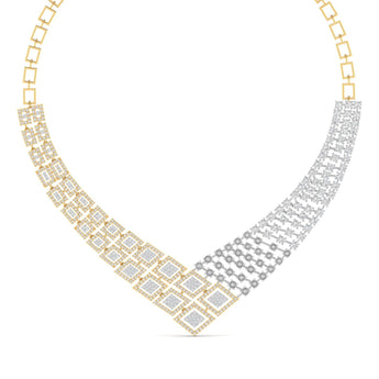 Ivana Jewels Necklaces Yellow Gold / 14KT Geometric Link Diamond Necklace