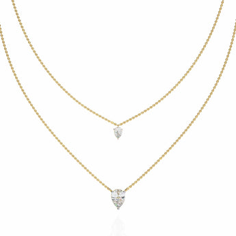 Ivana Jewels Necklaces Yellow Gold / 14KT Layered Teardrop Necklace